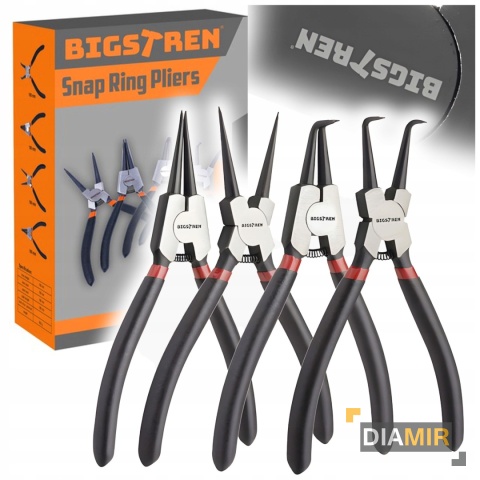 SZCZYPCE DO PIERŚCIENI SEGERA ZACISKÓW ZESTAW 4EL SZCZYPIEC ZAGIĘTE PROSTE