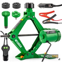 ZESTAW LEWAREK PODNOŚNIK SAMOCHODOWY TRAPEZOWY ELEKTRYCZNY 3T 12V 120-420mm