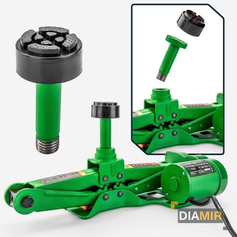 ZESTAW LEWAREK PODNOŚNIK SAMOCHODOWY TRAPEZOWY ELEKTRYCZNY 3T 12V 120-420mm