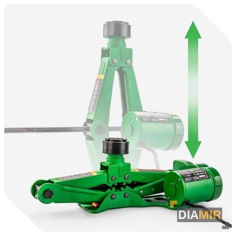 ZESTAW LEWAREK PODNOŚNIK SAMOCHODOWY TRAPEZOWY ELEKTRYCZNY 3T 12V 120-420mm