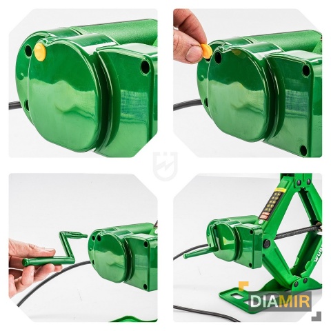 ZESTAW LEWAREK PODNOŚNIK SAMOCHODOWY TRAPEZOWY ELEKTRYCZNY 3T 12V 120-420mm