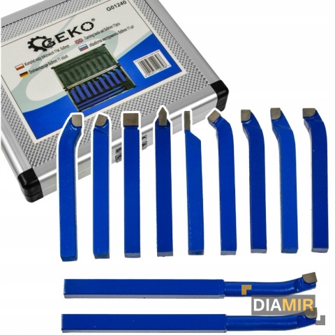 ZESTAW KOMPLET NOŻY TOKARSKICH 11 SZTUK 8X8mm ALUMINIUM WALIZKA