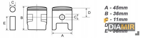 CYLINDER TŁOK 45MM DO PIŁY SPALINOWEJ 5200 PILARKI NAC TYP PN YD CS