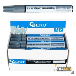 MARKER PISAK OLEJOWY PERMANENTNY OKRĄGŁY WODOODPORNY SREBRNY