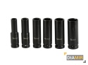 NASADKI UDAROWE DŁUGIE KLUCZE NASADOWE 1/2 10-21MM KOMPLET 6 SZTUK CR-V