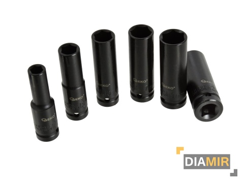 NASADKI UDAROWE DŁUGIE KLUCZE NASADOWE 1/2 10-21MM KOMPLET 6 SZTUK CR-V