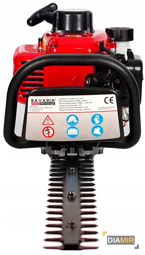 NOŻYCE SPALINOWE DO ŻYWOPŁOTU Z OBROTOWĄ RĄCZKĄ 4,9 KM 51cm