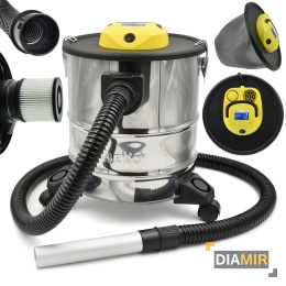 ODKURZACZ KOMINKOWY POPIOŁU 1600W 20L NA KÓŁKACH HEPA ZIMNY POPIÓŁ