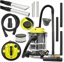 ODKURZACZ PRZEMYSŁOWY SEPARATOR POPIOŁU 20L KOMINKA GRILLA 1600W OTRZĄSACZ