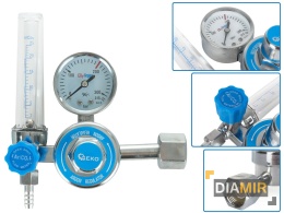 REDUKTOR CO2/ARGON Z ROTAMETREM GEKO 25m3/h 200bar 6mm