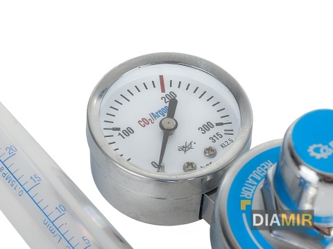 REDUKTOR CO2/ARGON Z ROTAMETREM GEKO 25m3/h 200bar 6mm