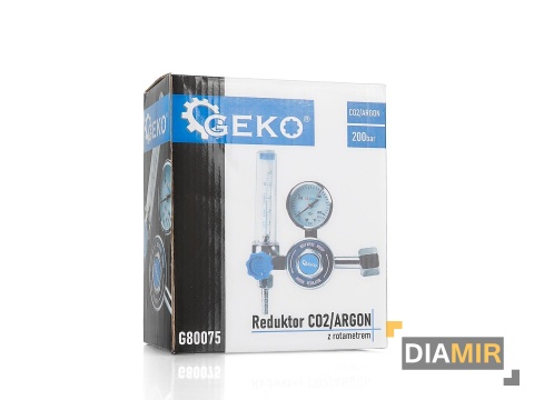 REDUKTOR CO2/ARGON Z ROTAMETREM GEKO 25m3/h 200bar 6mm