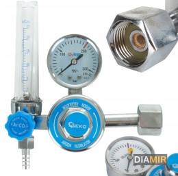 REDUKTOR CO2/ARGON Z ROTAMETREM GEKO 25m3/h 200bar 6mm