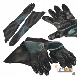 RĘKAWICE DO PIASKOWANIA DŁUGIE OCHRONNE GUMOWE 60CM CHROPOWATE