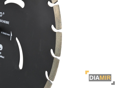 TARCZA DIAMENTOWA SEGMENTOWA CZARNA 350 x 10 x 25,4mm BETON CEGŁA KOSTKA