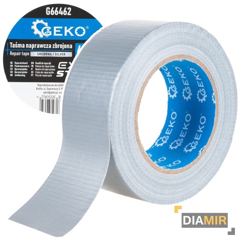 TAŚMA NAPRAWCZA ZBROJONA MOCNA 48MM 50M SREBRNA SZARA TKANINOWA STRONG