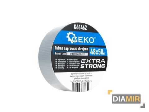 TAŚMA NAPRAWCZA ZBROJONA MOCNA 48MM 50M SREBRNA SZARA TKANINOWA STRONG