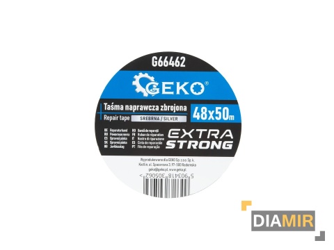 TAŚMA NAPRAWCZA ZBROJONA MOCNA 48MM 50M SREBRNA SZARA TKANINOWA STRONG