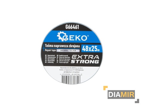 TAŚMA NAPRAWCZA ZBROJONA MOCNA 48MM 25M SREBRNA SZARA TKANINOWA STRONG