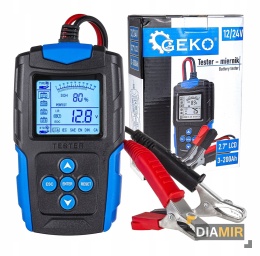 TESTER AKUMULATORA 12V 24V LCD MIERNIK POJEMNOŚCI 3-200AH AUTO