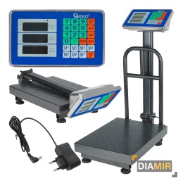 WAGA MAGAZYNOWA SKLEPOWA 30x40cm PLATFORMOWA ELEKTRONICZNA LCD 150kg OPARCIE