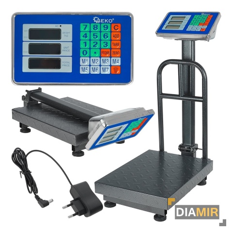 WAGA MAGAZYNOWA SKLEPOWA 30x40cm PLATFORMOWA ELEKTRONICZNA LCD 150kg OPARCIE