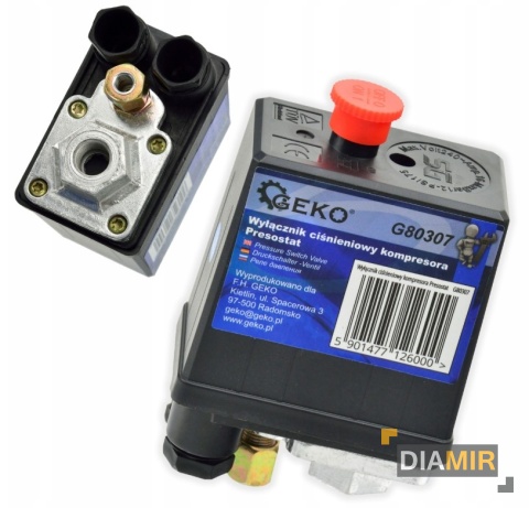 WYŁĄCZNIK CIŚNIENIOWY KOMPRESORA PRESOSTAT 12BAR DO SPRĘŻARKI