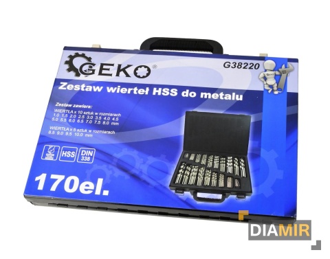 ZESTAW WIERTEŁ WIERTŁA DO METALU HSS 170SZT 1-10MM WALIZKA