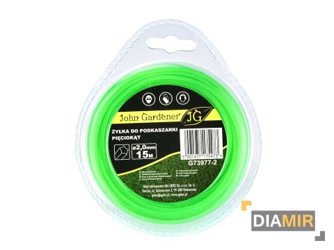 ŻYŁKA TNĄCA DO KOSY PIĘCIOKĄTNA GWIAZDA 2,0mm x 15m ODPORNA NA ŚCIERANIE