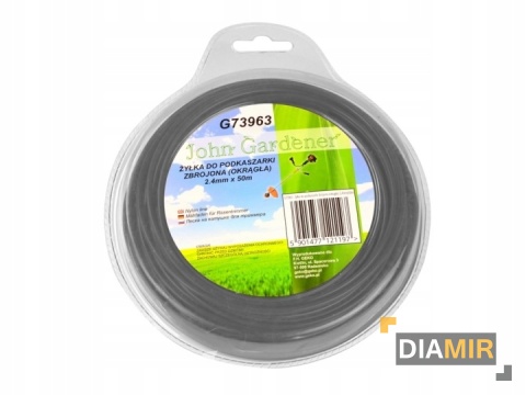 ŻYŁKA TNĄCA DO KOSY PODKASZARKI 2,4mm x 50 m OKRĄGŁA ZBROJONA
