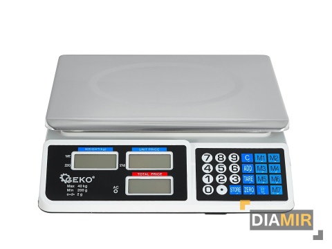 ELEKTRONICZNA BEZPRZEWODOWA WAGA SKLEPOWA LCD 40KG AKUMULATOROWA 2g
