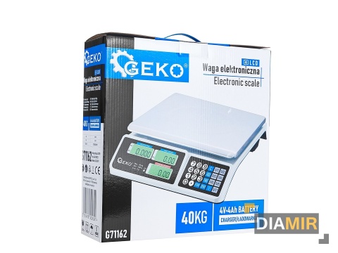 ELEKTRONICZNA BEZPRZEWODOWA WAGA SKLEPOWA LCD 40KG AKUMULATOROWA 2g
