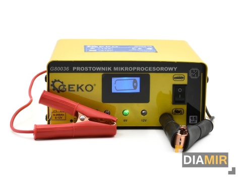 ŁADOWARKA PROSTOWNIK MIKROPROCESOROWY DO AKUMULATORA LCD 6V 12V 15A