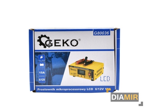 ŁADOWARKA PROSTOWNIK MIKROPROCESOROWY DO AKUMULATORA LCD 6V 12V 15A