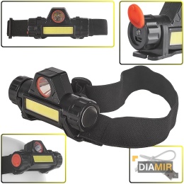 LATARKA CZOŁOWA LED COB XPE AKUMULATOROWA 200 LM USB 2 TRYBY ŚWIECENIA