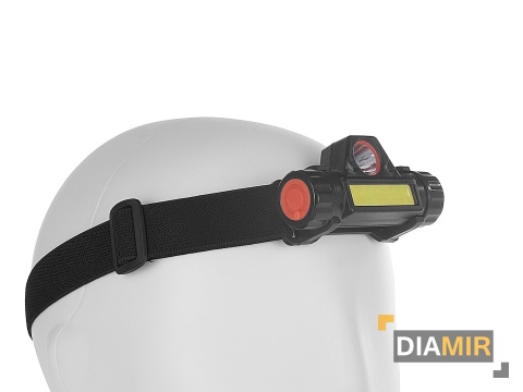 LATARKA CZOŁOWA LED COB XPE AKUMULATOROWA 200 LM USB 2 TRYBY ŚWIECENIA