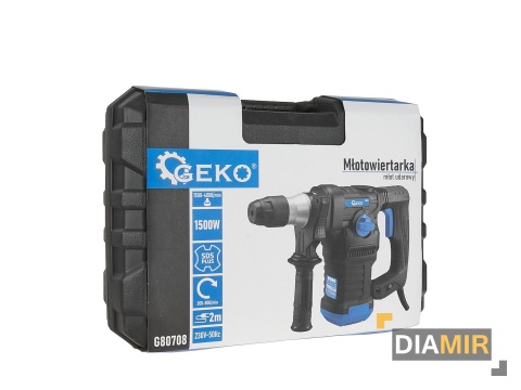 MŁOTOWIERTARKA SDS PLUS 1500W 6J WIERTARKA MŁOT UDAROWY AKCESORIA WALIZKA
