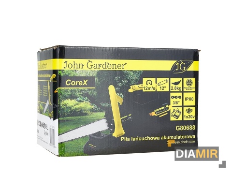 PIŁA ŁAŃCUCHOWA AKUMULATOROWA BEZSZCZOTKOWA 12" 4.0AH 20V JOHN GARDENER