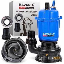 POMPA DO WODY SZAMBA CZYSTEJ BRUDNEJ ROZDRABNIACZ ZATAPIALNA 3150 W MOCNA