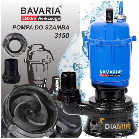 POMPA DO WODY SZAMBA CZYSTEJ BRUDNEJ ROZDRABNIACZ ZATAPIALNA 3150 W MOCNA