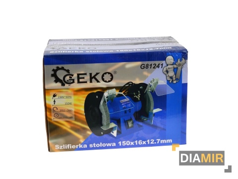 SZLIFIERKA STOŁOWA 150W 2x KRAMIEŃ 150x16x12,7mm 2950rpm 230V GEKO