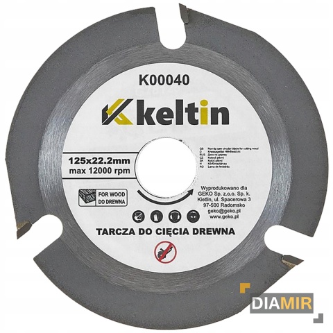 TARCZA DO CIĘCIA DREWNA WIDIOWA PIŁA 125MM 22,23MM 3 ZĘBY 3T WIDIA