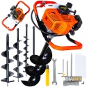 WIERTNICA SPALINOWA GLEBOWA ŚWIDER DO ZIEMI WIERTŁA 10 15 20cm ADAPTER 50cm