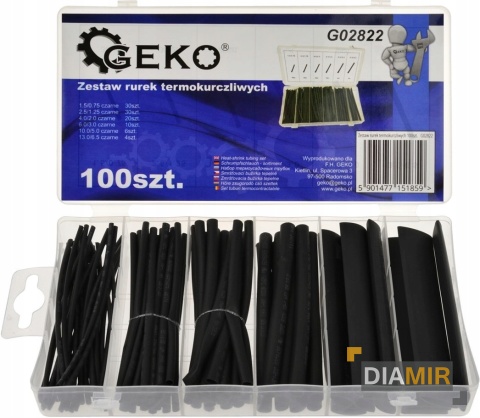 ZESTAW RUREK TERMOKURCZLIWYCH KOSZULKA TERMOKURCZLIWA 1,5 MM 100 SZT.