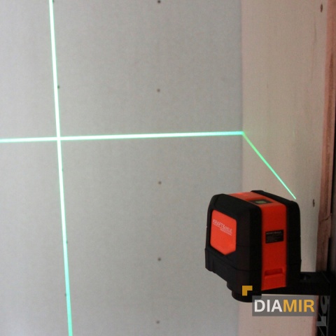 LASER KRZYŻOWY poziomica laserowa ZIELONA WIĄZKA + uchwyt