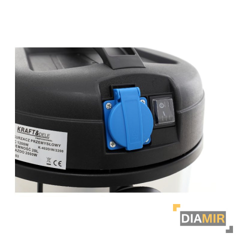 ODKURZACZ przemysłowy 20L GNIAZDKO 1200W na SUCHO MOKRO