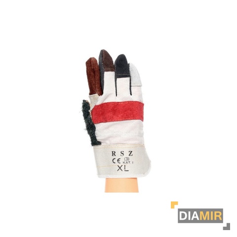 RĘKAWICE drelichowe SPAWALNICZE robocze wzmacniane SKÓRZANE