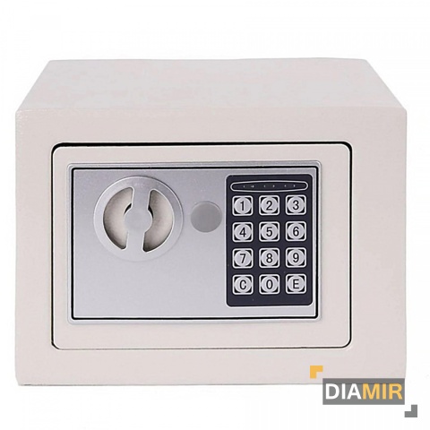 SEJF elektroniczny Z SZYFREM zabezpieczenie ZASILANIE 2x AA biały