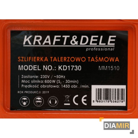 SZLIFIERKA stołowa TALERZOWO - TAŚMOWA 600W 1450rpm