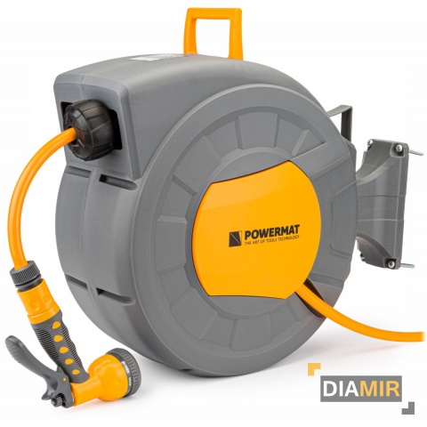 Automatyczny WĄŻ OGRODOWY NA BĘBNIE zwijacz z wężem ogrodowym 20m 1/2" UCHWYT